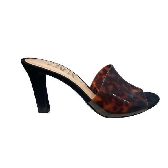 Zara Open-Toes High-Heeled Mules | Tortoiseshell | Size 39 /  8 - Picture 9 of 10